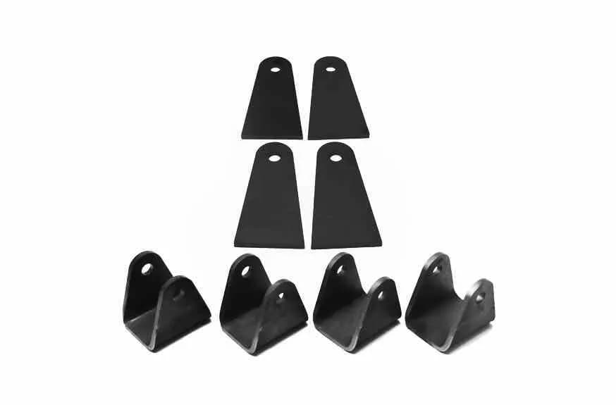 Steinjäger Tabs and Clevises, Weld On 4 Link Tab and Clevis Kits 0.750 Bore Straight Mount 3.00 Inch Clevis Jaw 4.00 Inch Straight Tab Length 4 Clevises, 4 Straight Tabs