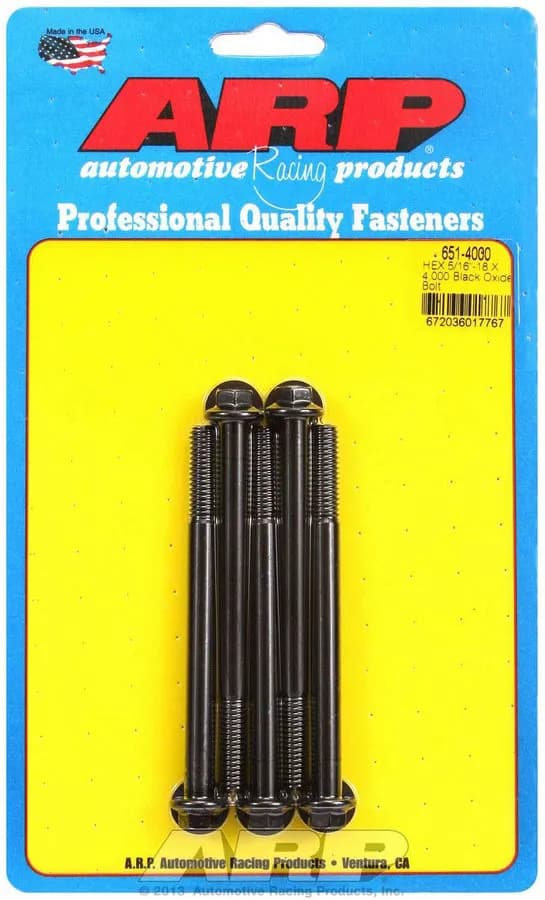 5/1618 x 4.000 Hex Black Oxide Bolts