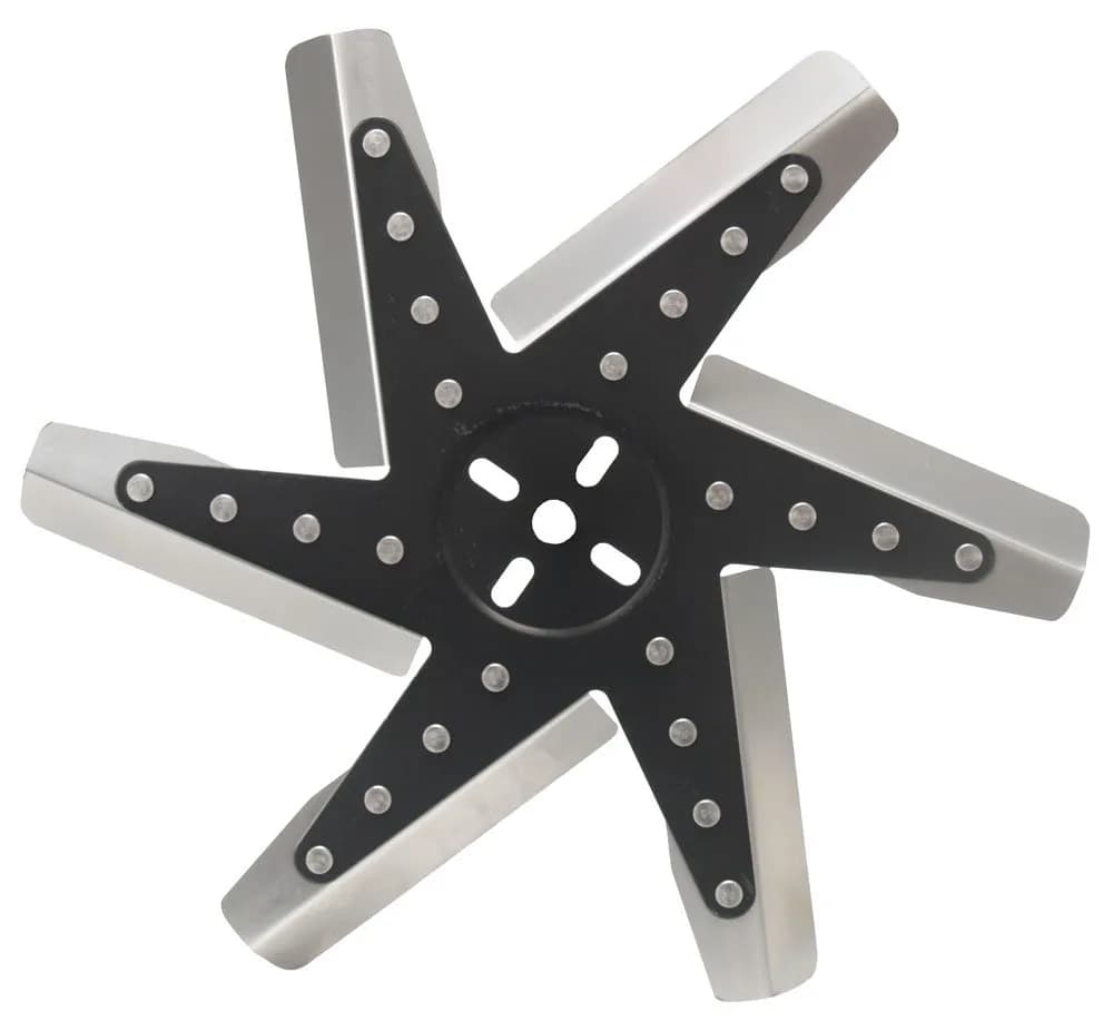 15 High Performance Stainless Steel Standard Rotation Flex Fan, Black Hub