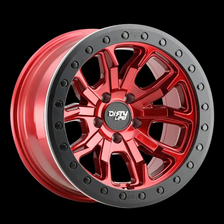 Dirty Life DT-1 9303 Series Beadlock Wheel, -38MM 17x9 5x5 - Candy Red - JT/JL/JK