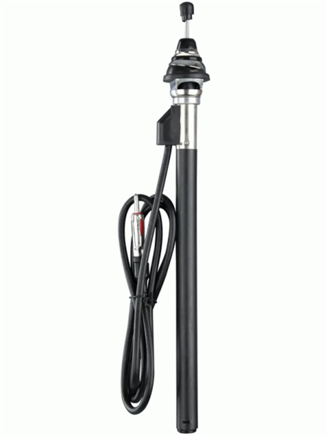 ANTENNAWorks; Universal Retractable Antenna; Roof Mount; For 0.75in. Hole;37in./94cm 4-Section Retrctable Mast;48in./122cm Cable;Req. 9.5in./23 cm Under Fender; Stainless Steel;