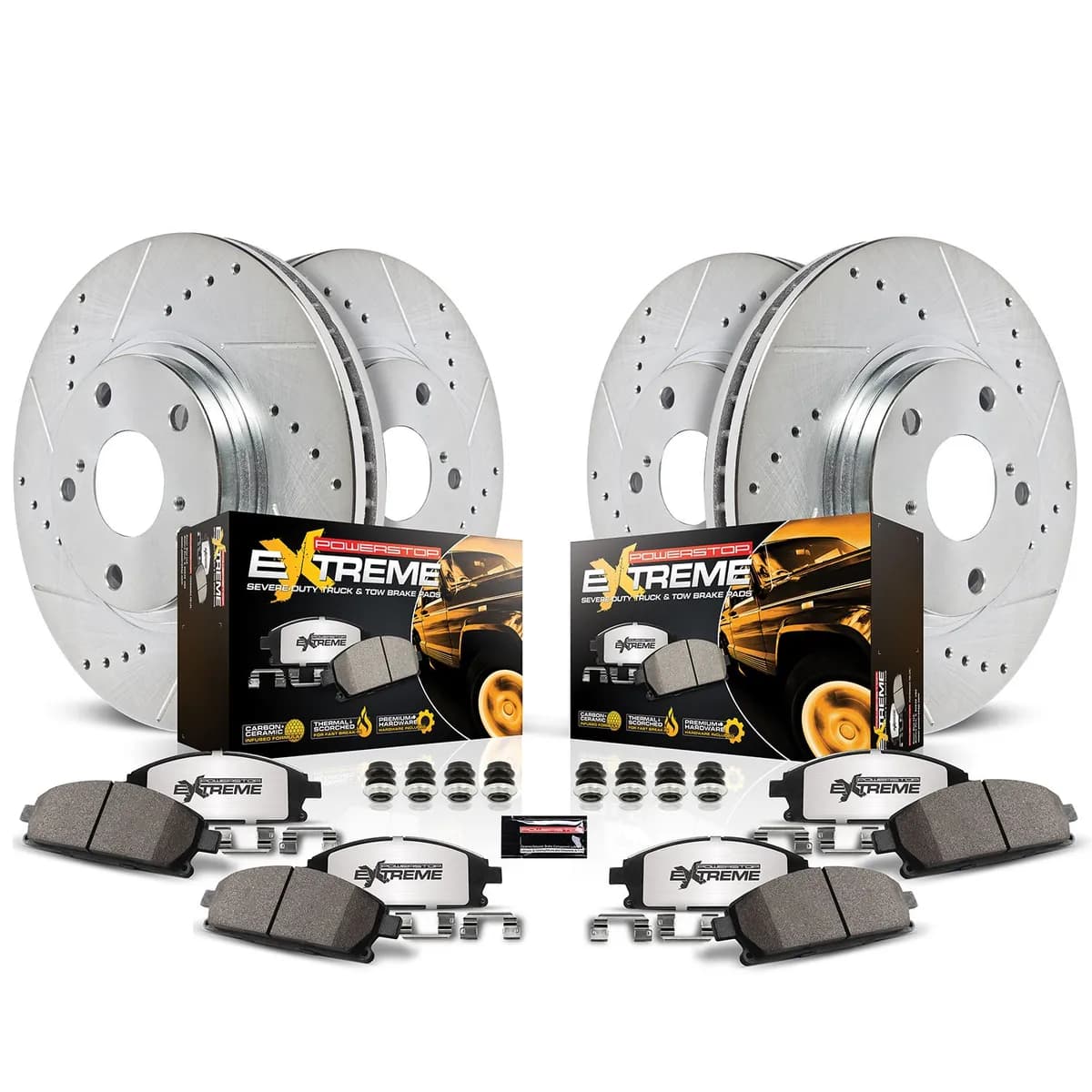 Z36 Truck/Tow Upgrade Kit: Drilled/Slotted Rotors; Carbon-Fiber Ceramic Pads W/Hardware