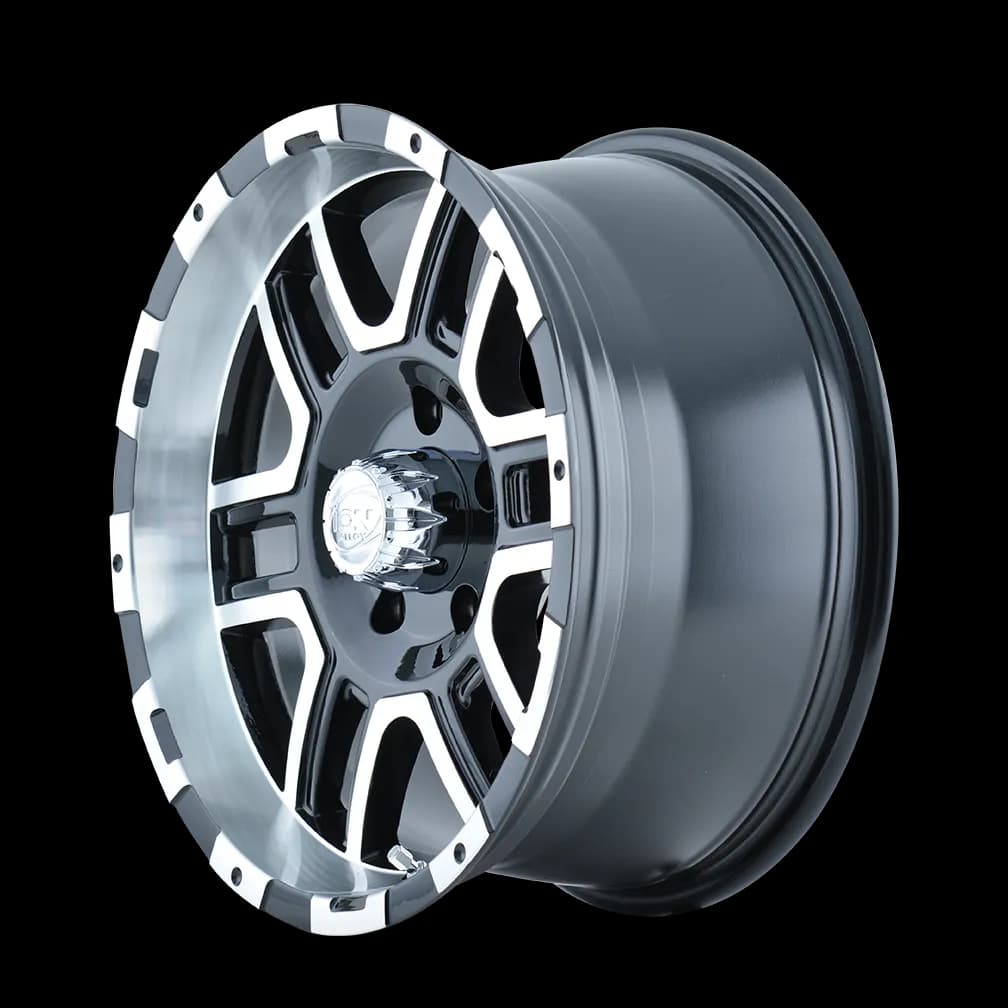 Cast Aluminum Wheels 179 BK 17x8 Machined Face Black 6 On 139.7 Bolt Pattern 10 Offset ION Wheels