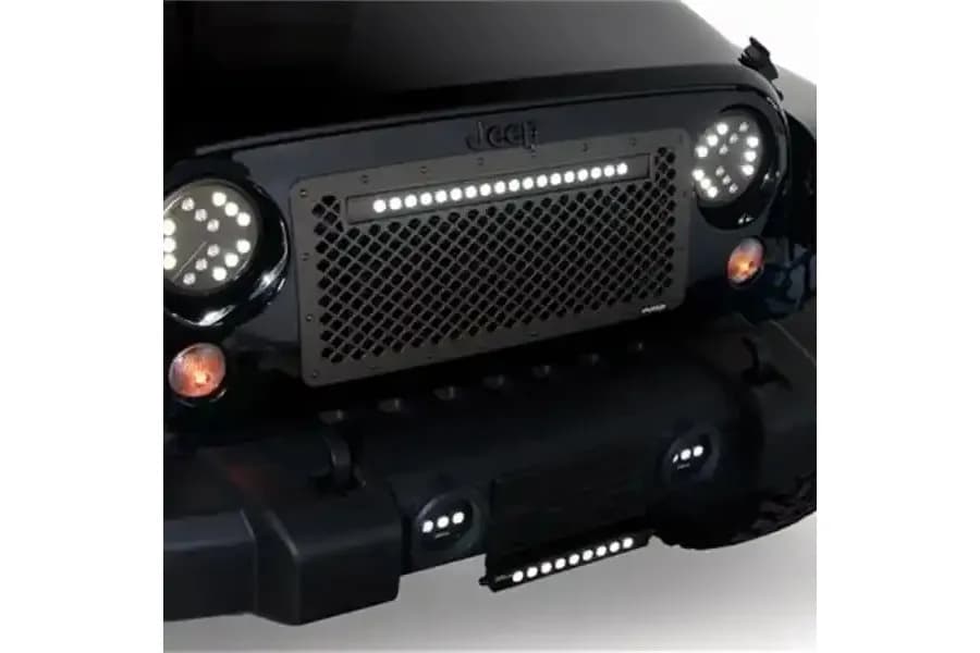 0718 Wrangler Boss Grille Cut To Fit W/20in Luminix Light Bar