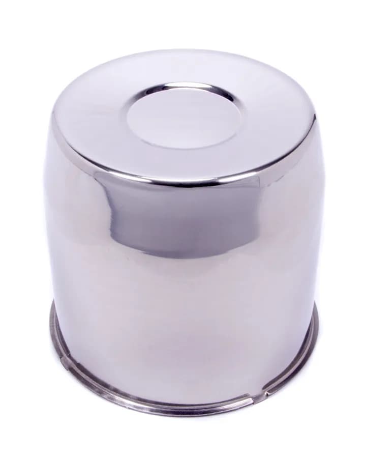 Push Through Hub Cover Closed End 5.1 OD Polished Stainless Steel Bulk HC211SS