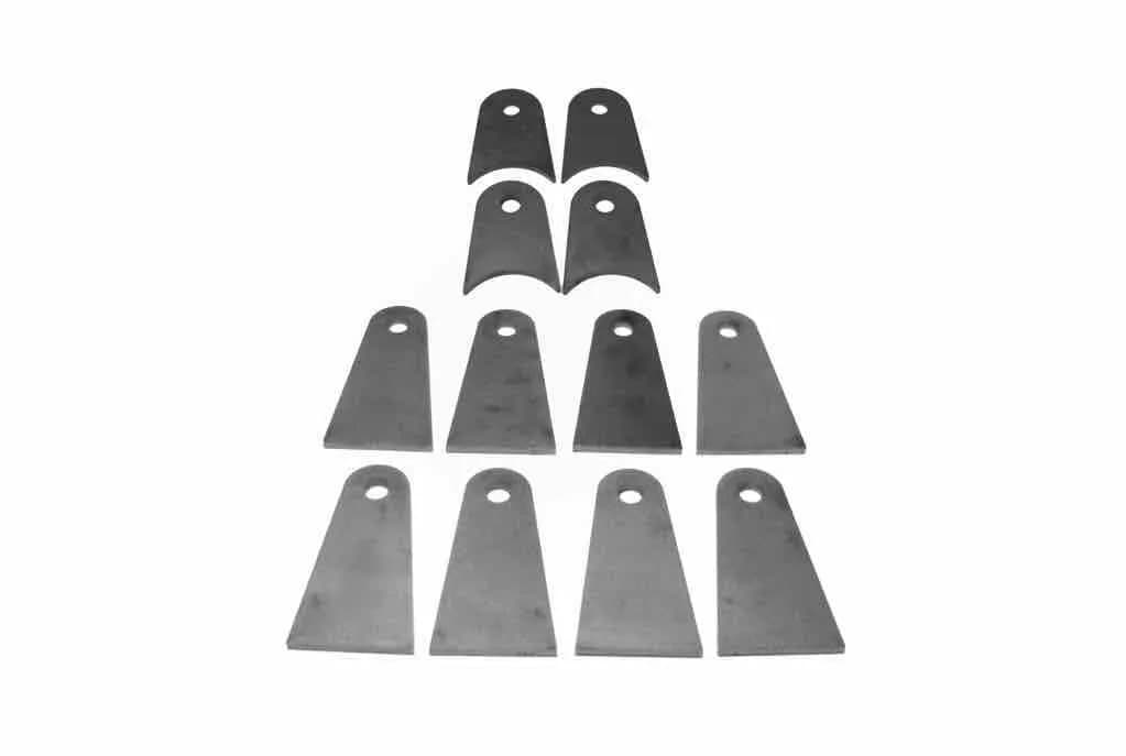 Steinjäger Tabs and Clevises, Weld On 4 Link Tab and Clevis Kits 0.750 Bore 3.00 Axle Diameter 3.50 Long Axle Tab 4.00 Inch Straight Tab 4 Axle Tabs, 8 Straight Tabs