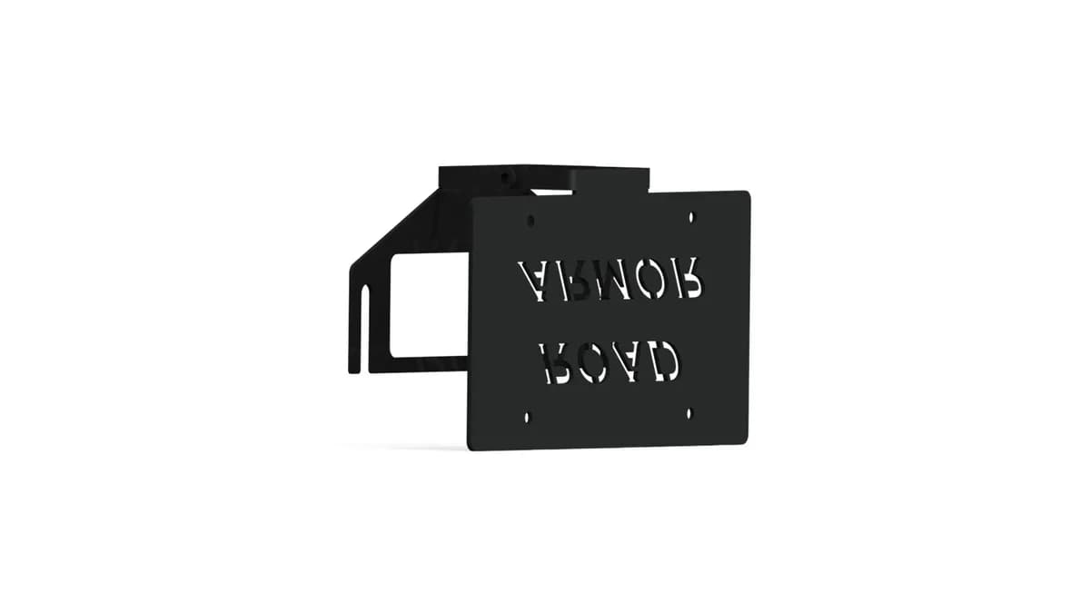 Common Bumper License Plate Mount 3.6in Offset Fairlead Texture Black