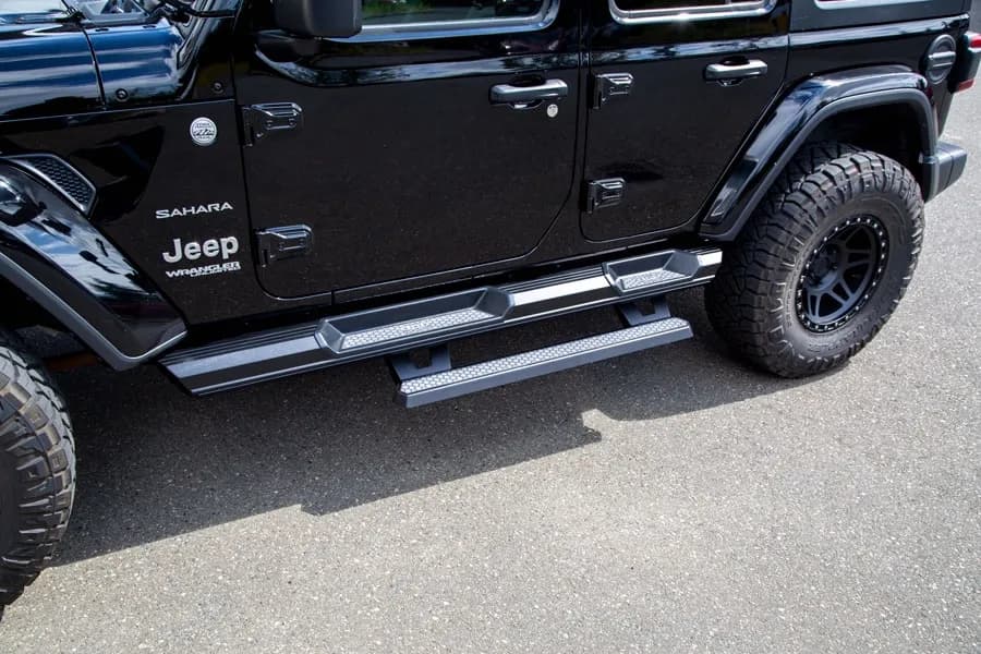 Armor Lite Rocksliders Long Drop Steps (pair) (Black Powder Coated)
