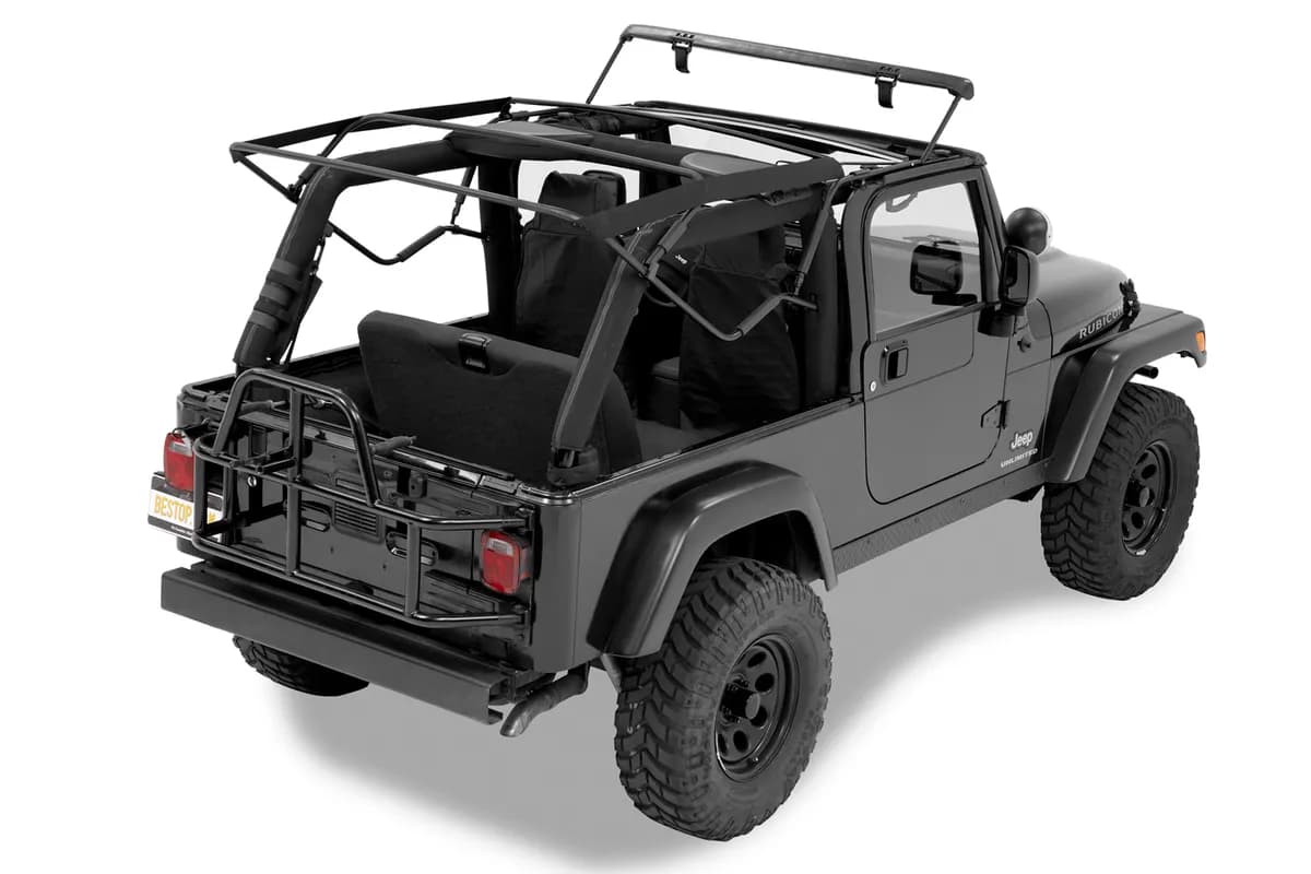 Black Hardware Kits, Soft Tops Replacement Bows & Frames Kit, OE style Jeep 04-06 Wrangler Unlimited