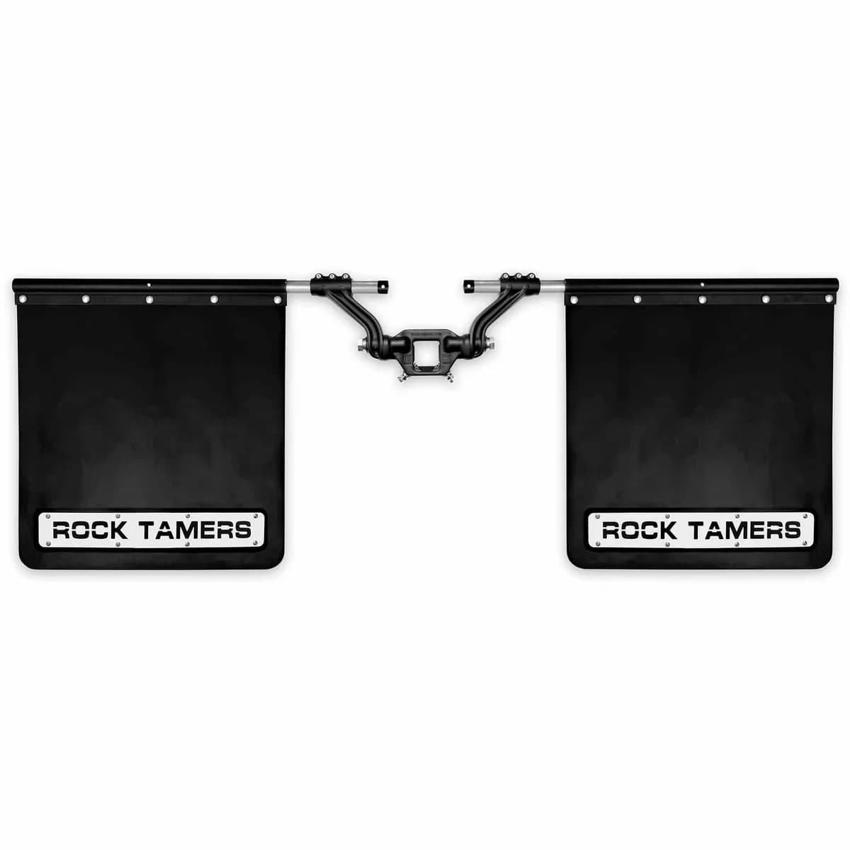 Rock Tamers 3in Hub Mudflap System Matte Black/Stainless Steel Trim Plates