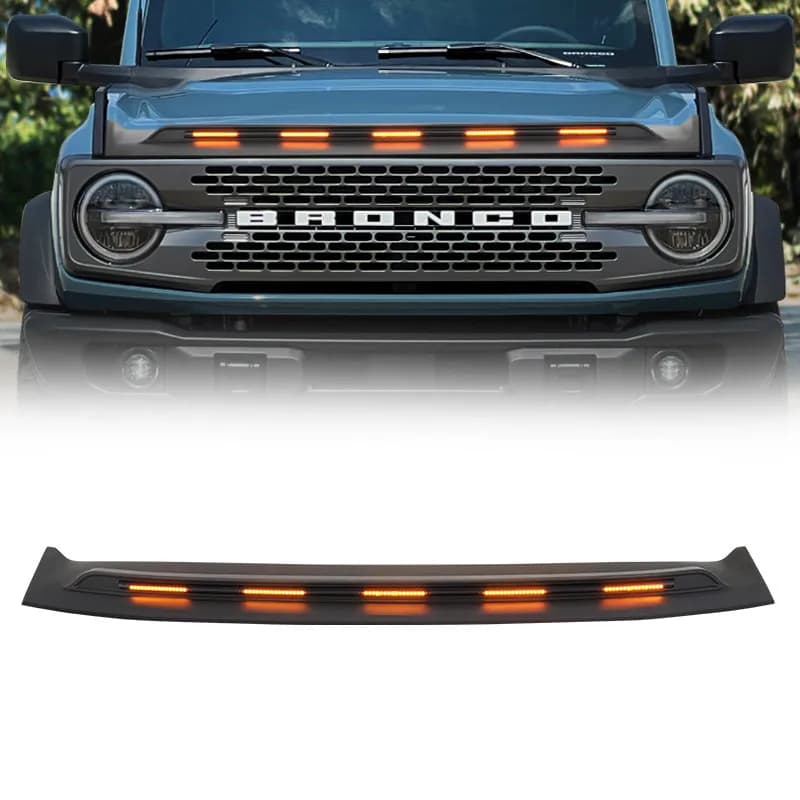 Front Hood Protector with DRL and Turn Signals for 2021-2026 Ford Bronco