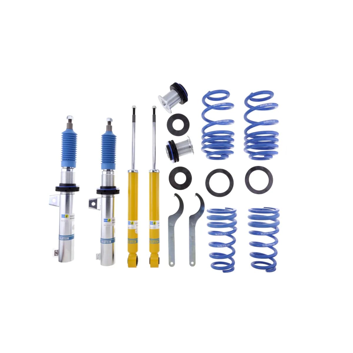 Front and Rear Audi A3 2013-2006, A3 Quattro 2013-2006, Volkswagen CC 2015-2009, GTI 2009-2006, Jetta 2015-2005, Passat 2010-2006, Passat 2015-2012, R32 2008, Rabbit 2009-2006 B14 (PSS) Suspension Kit