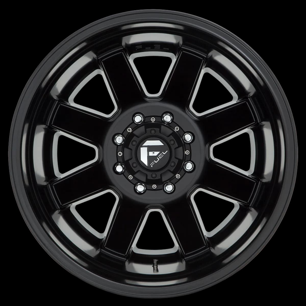 Dually Wheels 24X8.3 Maverick Dually D538 8 On 170 Black Milled 125.1 Bore -201 Offset 7 Spoke Outer Dually Fuel Off Road Wheels