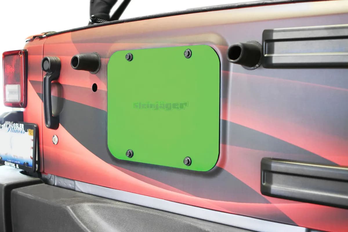 SteinjÃ¤ger Wheels and Tires Wrangler JK 2007-2018 Spare Tire Delete Plate Gecko Green