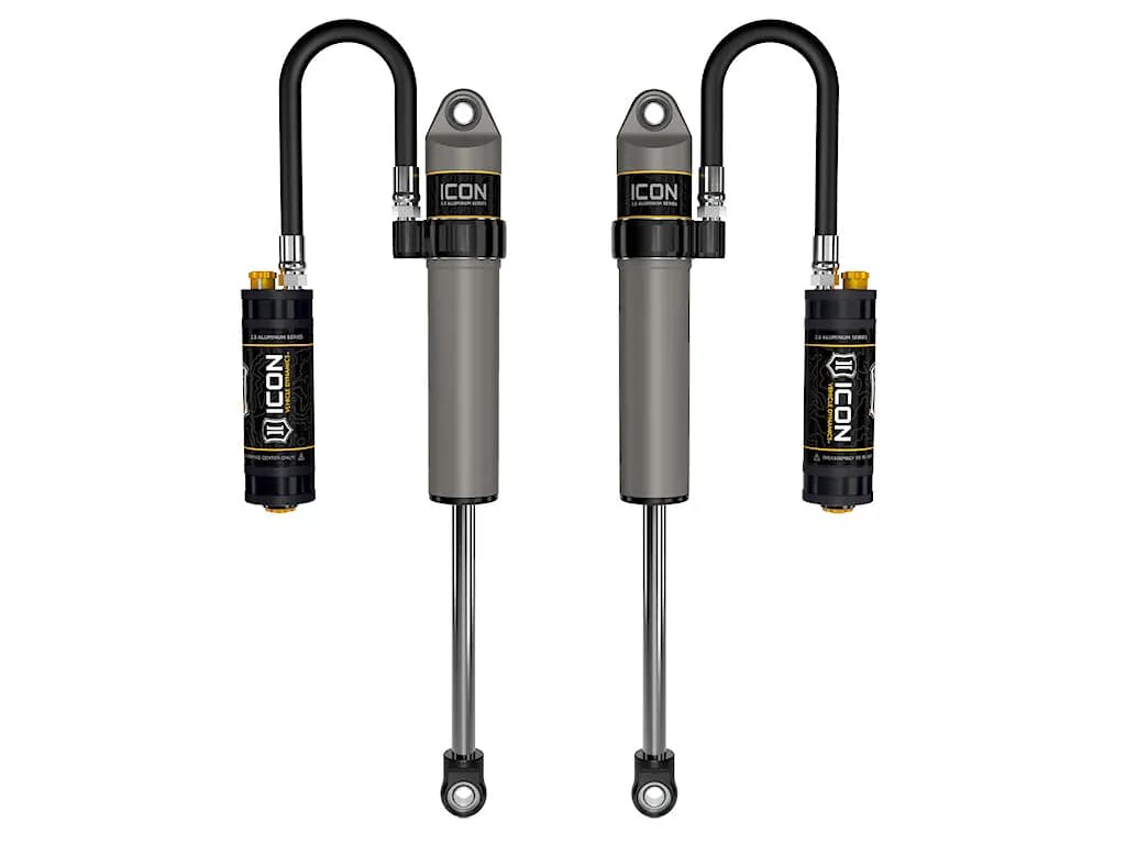 ICON 2020-2023 Jeep Gladiator/2018-2023 Jeep Wrangler JL, 2.5" Lift, Front, V.S. 2.5 Aluminum Series Shock Absorbers, Remote Reservoir w/ CDCV, Pair