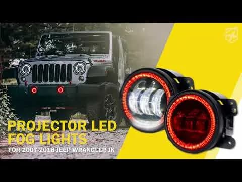 Xprite Jeep Wrangler LED Halo Fog Lights 4 Inch – DRL Off-Road Projector Fog Lights | Escapade Series