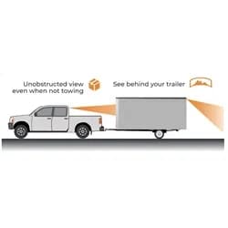 Wireless Transparent Trailer® System; IP68 Ir Trailer Camera 130 Degrees View; Wired Camera 170 Degrees H 130 Degrees V View; 9M Harness Included; 300Ft Range;