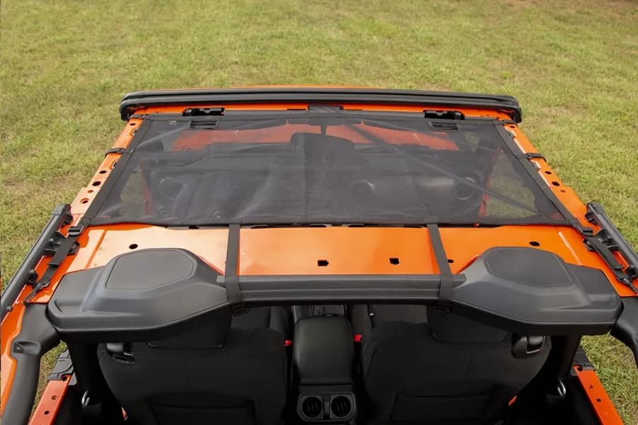 Eclipse Sun Shade Front Black; 1819 Jeep Wrangler JL 2dr