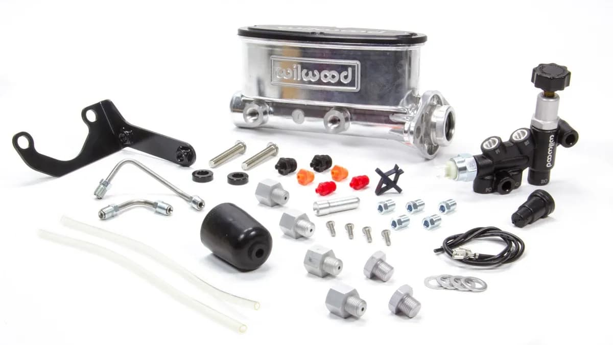 hv Tandem M/C Kit w/ Bracket & Prop Valve1in Boreball Burnished