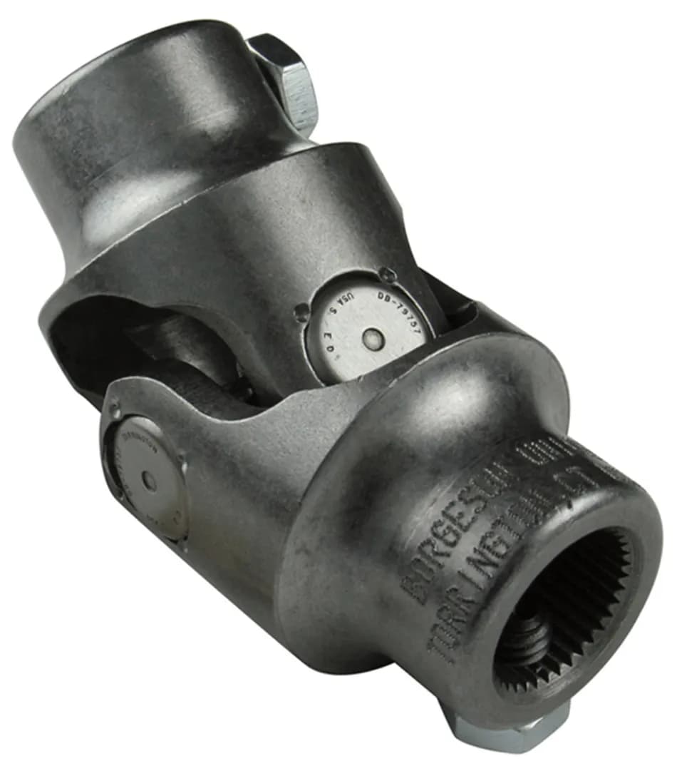 Borgeson - Steering U-Joint - P/N: 013452 - Steel single steering universal joint. Fits 3/4 in.-36 Spline X 1 in. Double-D.