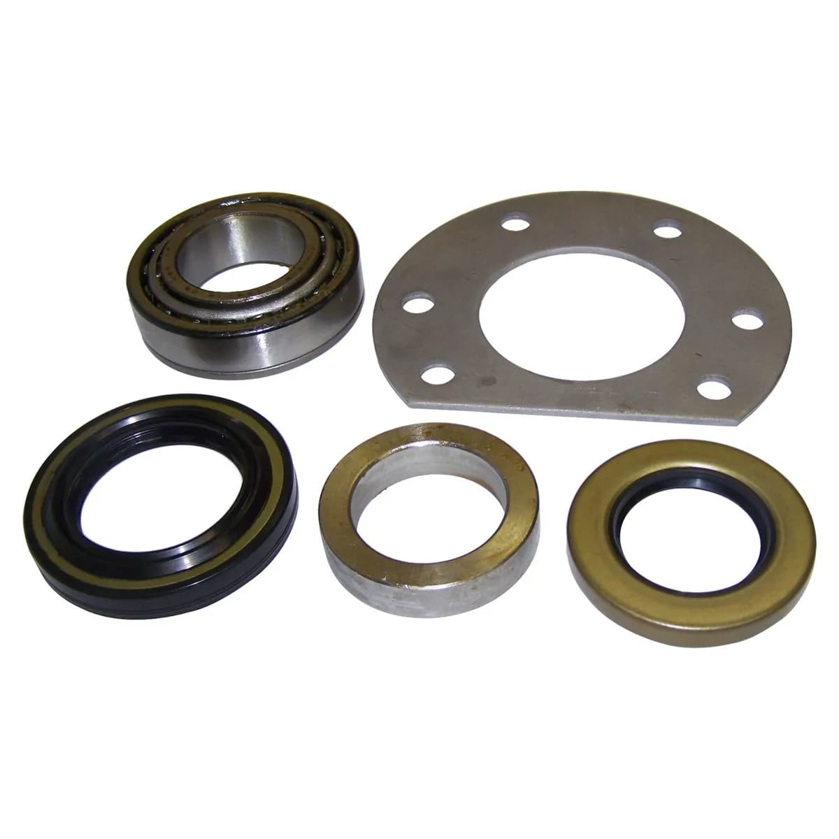 1966-1971 C101 Commando;1969-1975 CJ-5 CJ-6;1972-1973 C104 Commando;1986-1986 CJ-7 CJ-8;w/ Early Dana 44 Flanged Rear Axle;Axle Shaft Bearing Kit; Includes Inner & Outer Axle Seals Bearing Retaining Ring and Retainer; for J-Series Dana 44 Use Kit 81