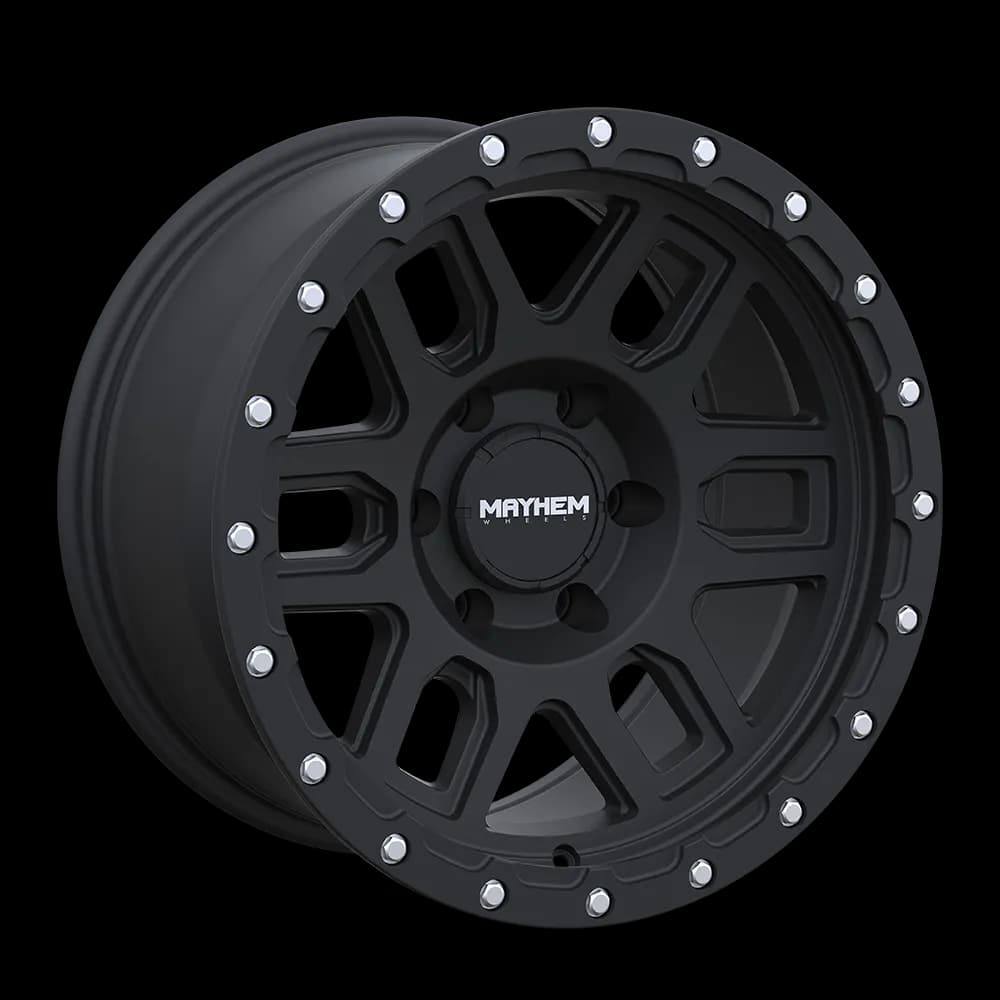 Mayhem Offroad Wheels Delta 8304 MB 17x9 Matte Black Lip Black -12 Off Set 5 Lug 4.53 BSM 78.1 Bore Cast Aluminum