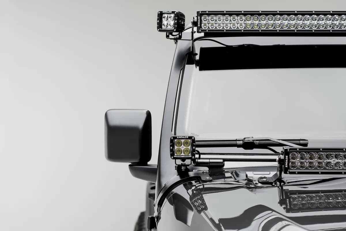 Zroadz 52in LED Light Bar And 2 - 3in Cube LED Lights And Mounts - Jt/Jl