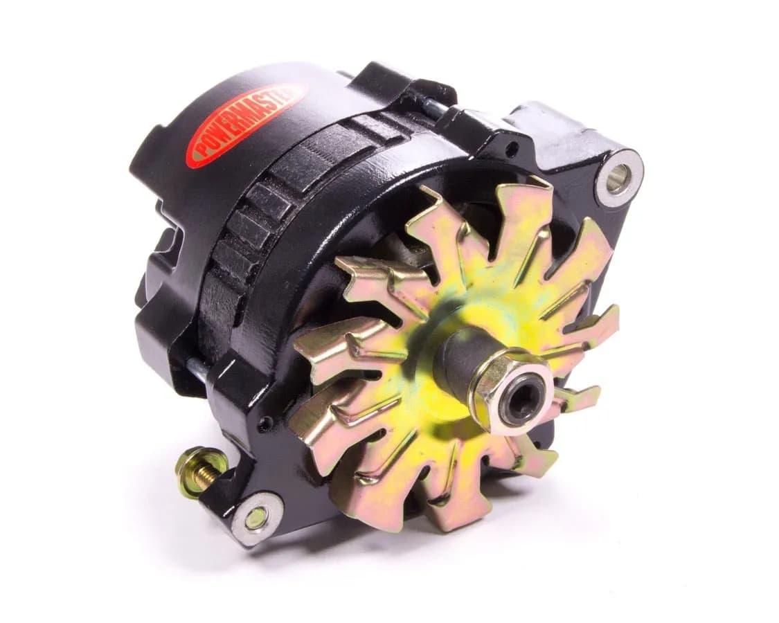 Racing Alternator; CS121; 2 Ear Mount; Rear Battery Post; 100 Amp; 60 Idle; 12 Groove V Type; w/o Pulley; Black;