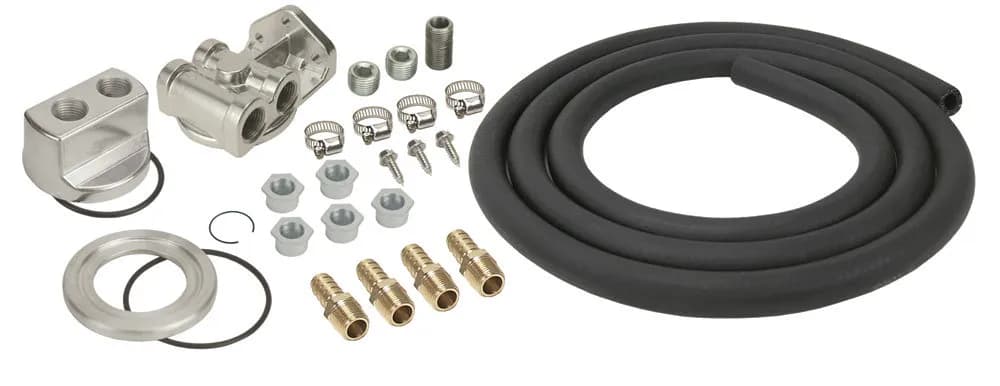 Derale 15780 Single Mount Univ Oil Fltr Reloc Kit, 1/2 NPT Side Ports, 3/4-16 Filter Thread