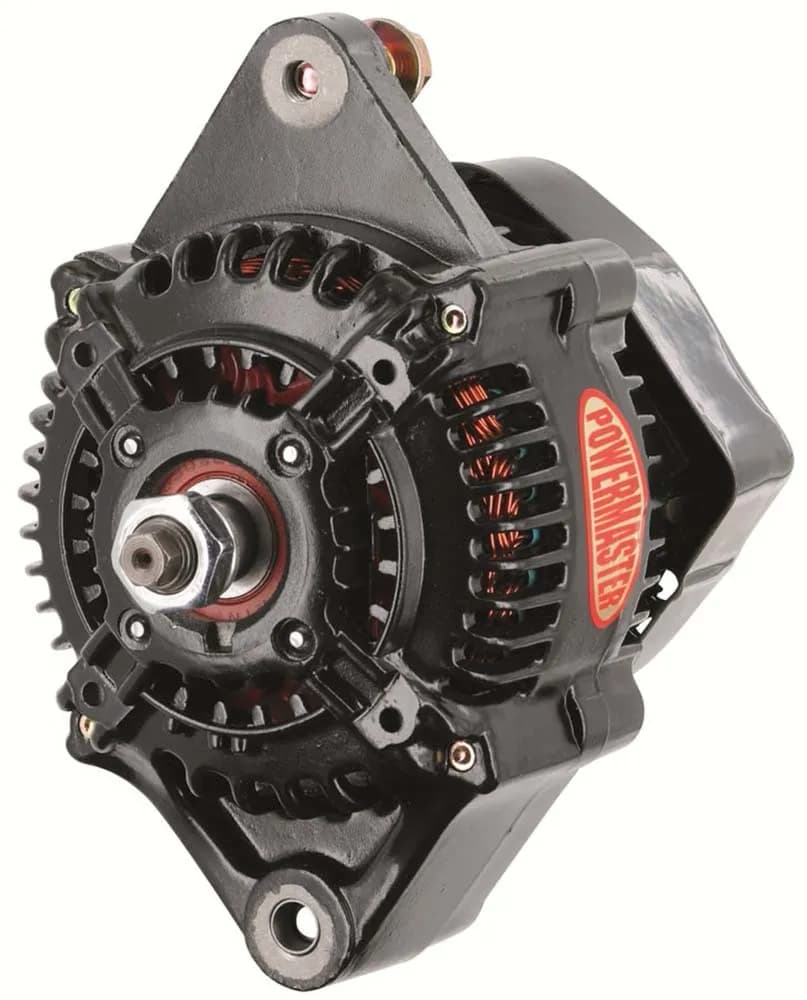 Racing Alternator; 110mm; Denso Style; 100 Amp; 40 Idle; 12 Volt; w/o Pulley; Black;