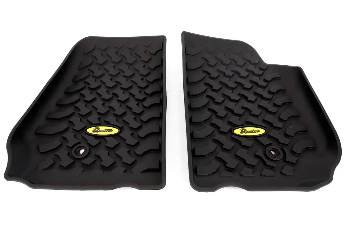 Jeep Front Floor Mats For Jeep 2007-2013 Wrangler JK Black Pair Bestop