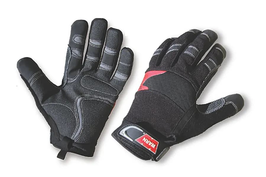 Warn Black Synthetic Leather Kevlar Reinforced Winch Gloves1/Prsize Xxl