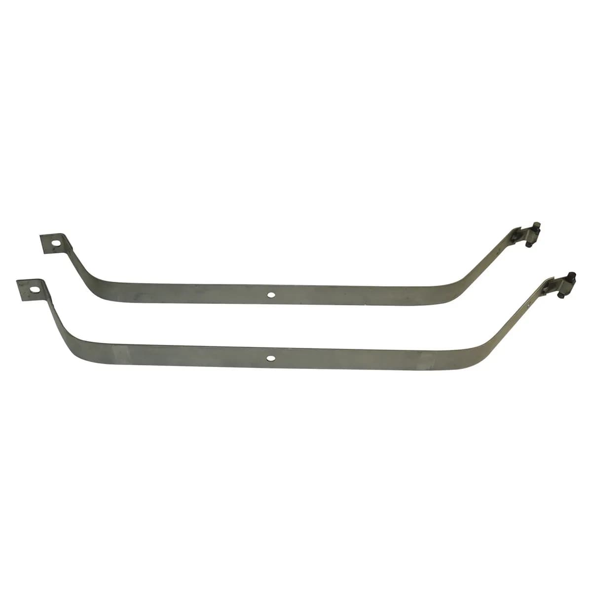 Fuel Tank Strap Set; Center; Incl. 2 Straps; Silver; Steel;