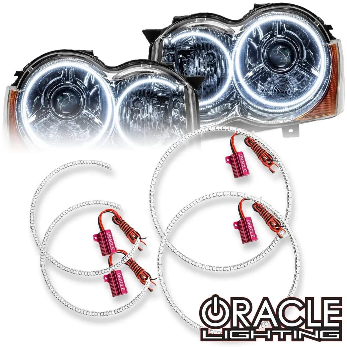 ORACLE Lighting 2008-2010 Jeep Grand Cherokee LED Headlight Halo Kit - ColorSHIFT - w/Simple Controller