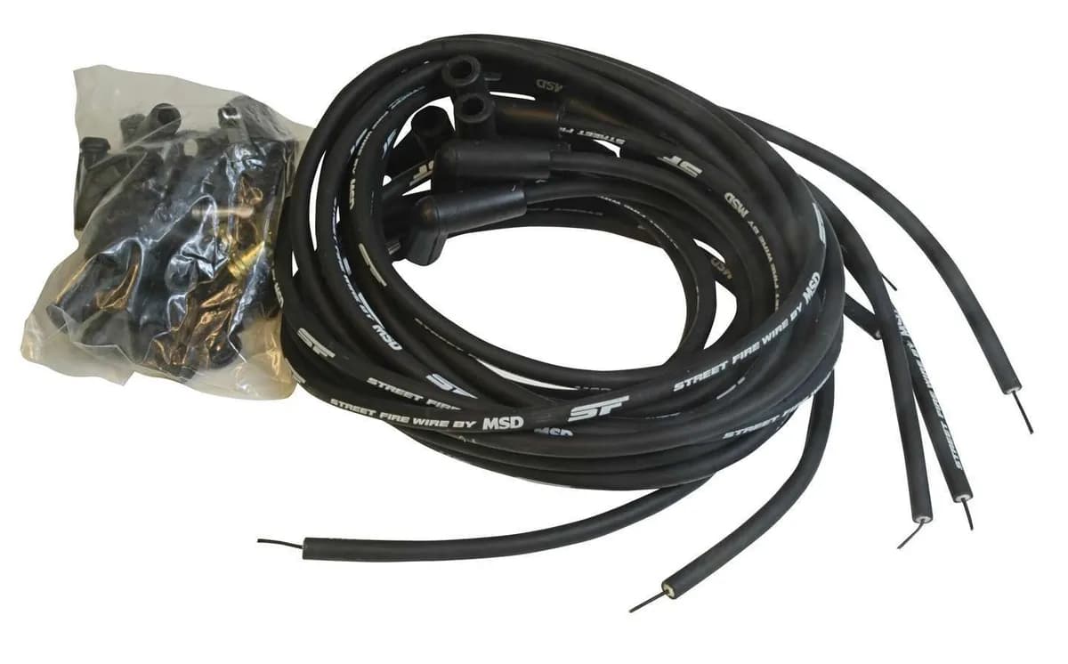 Street Fire Spark Plug Wire Set 8 Cyl Hei/90 Deg Universal Blac