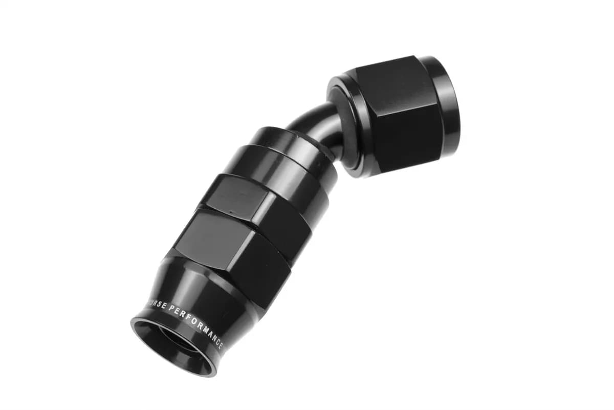 04 an 45 Degree Ptfe Reusable Hose End Black