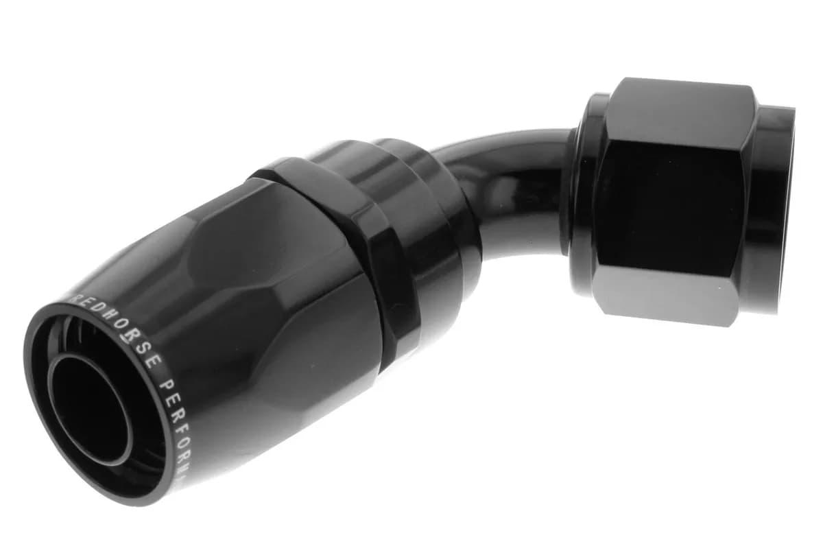 12 60 Degree Female Aluminum Hose End Black