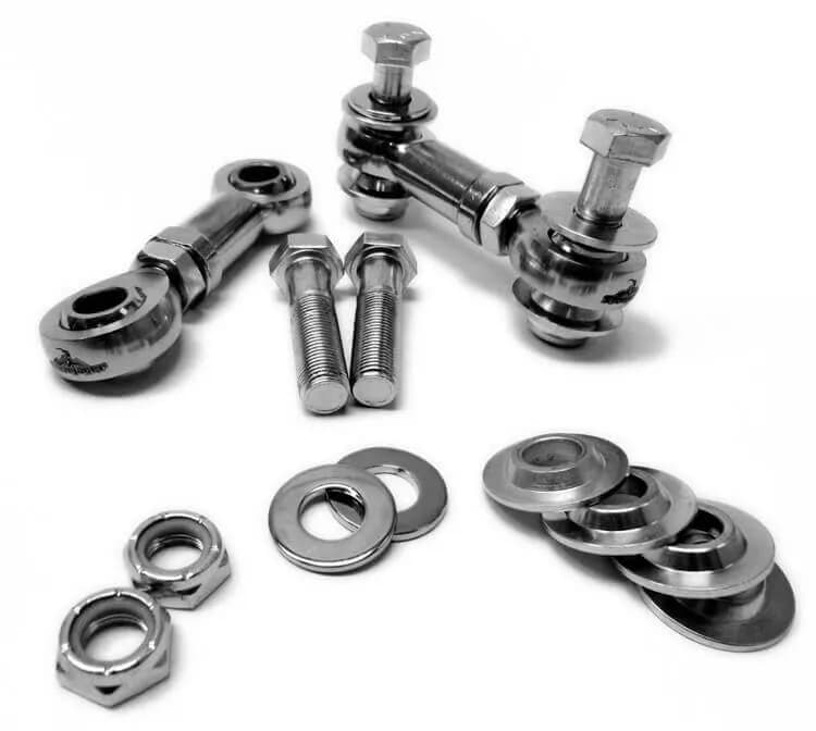 Steinjäger Without Drop Clevises Sway Bar End Links M10 x 1.50 99mm Long Steel Housing, PTFE Race Heims Zinc Plated