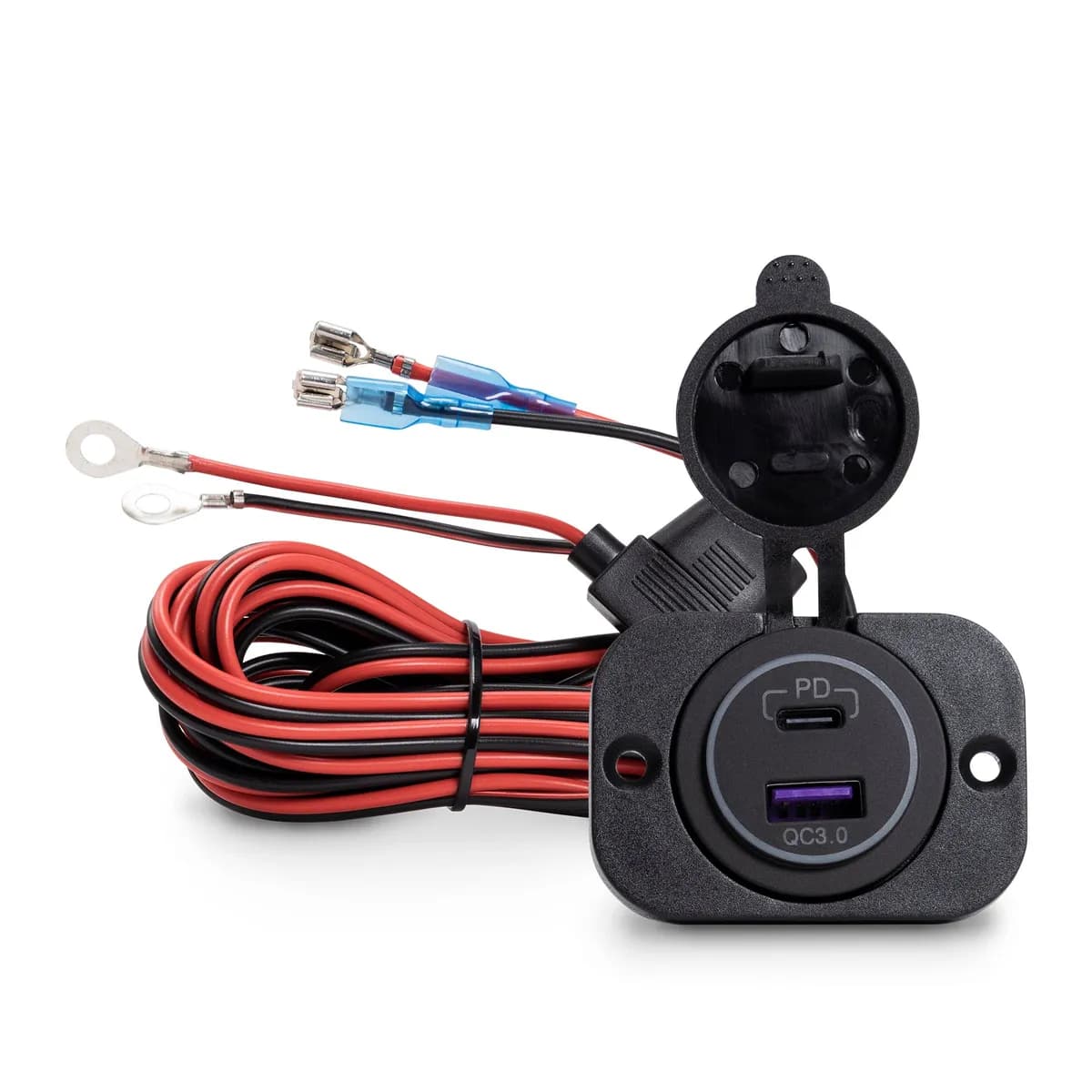 Mob Armor Dual USB-C Charger QC3.0 + PD with Panel Mount