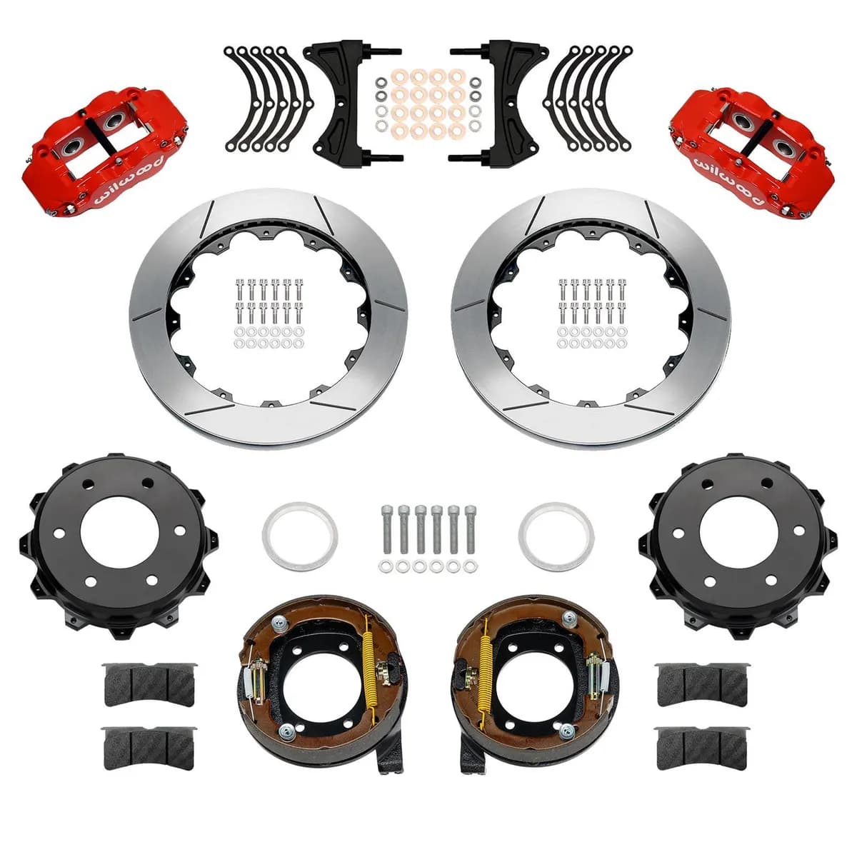 WilWood FNSL4R Rear P-Brk Kit 12.88 Red 1971-1991 GM Blazer 4x4 2.46 Offset 140-18160-R