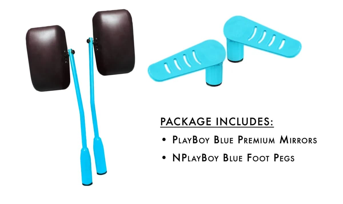 Steinjäger Exterior Accessories Wrangler JL 2018 to Present Mirror and Foot Peg Kit Playboy Blue