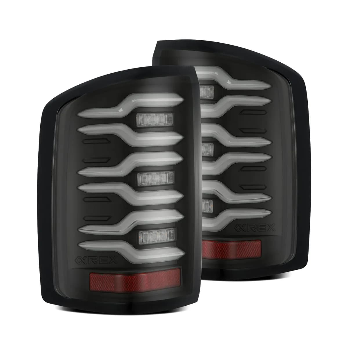 1418 Sierra 1500/2500/3500hd Luxx LED Tail Lights Black W/Activation Light & Sequential Signal