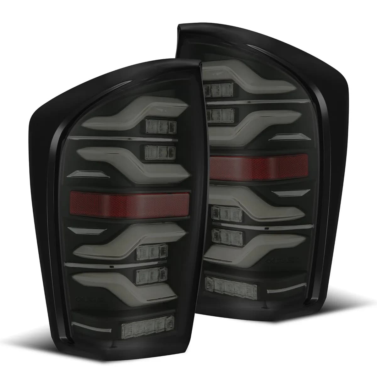 1623 Tacoma Luxxseries LED Tail Lights Black W/Activation Light & Seq Signal Amber