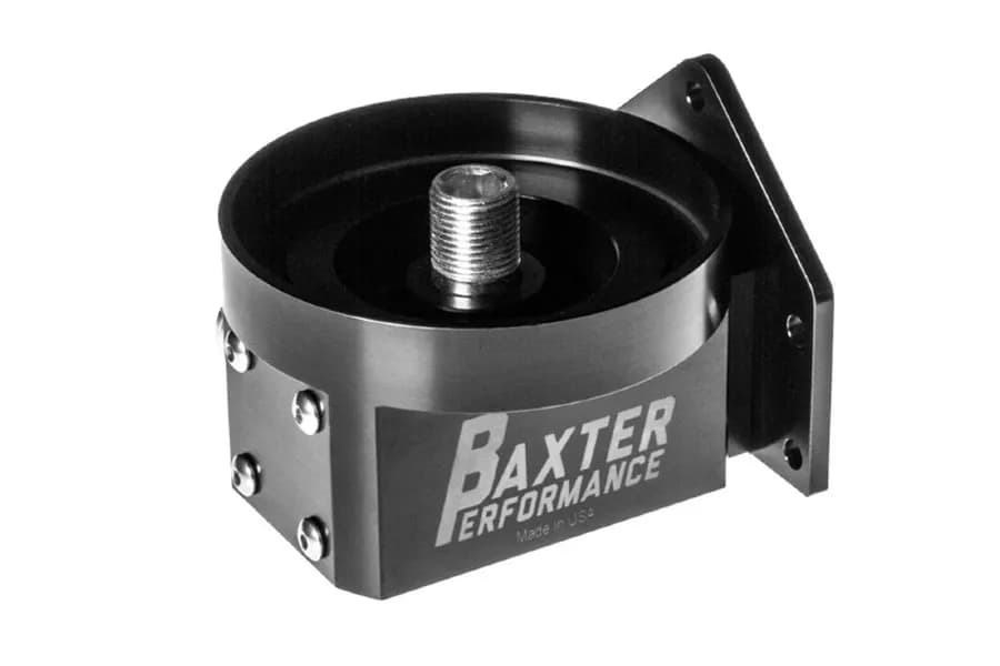 0820 Higlander Inverted Remote Oil Filter Mount w/ Built in Oil Retaining Black