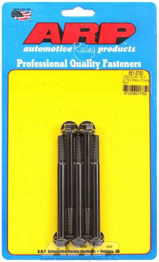 516-18 X 3.750 hex black oxide bolts