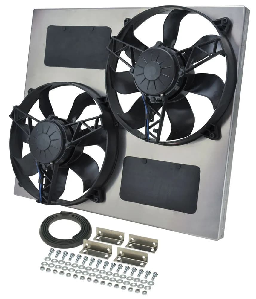 Derale 16830 Powerpack - High Output Dual 11 Electric RAD Fan/Aluminum Shroud Kit