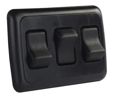 Triple Rocker Switch Assembly W/Bezel Black