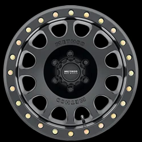 Aluminum Wheels 17x8.5 Beadlock MR105 Bolt Pattern 8 On 165.1 Offset 0 Lip Size 1.46 Matte Black MB Method
