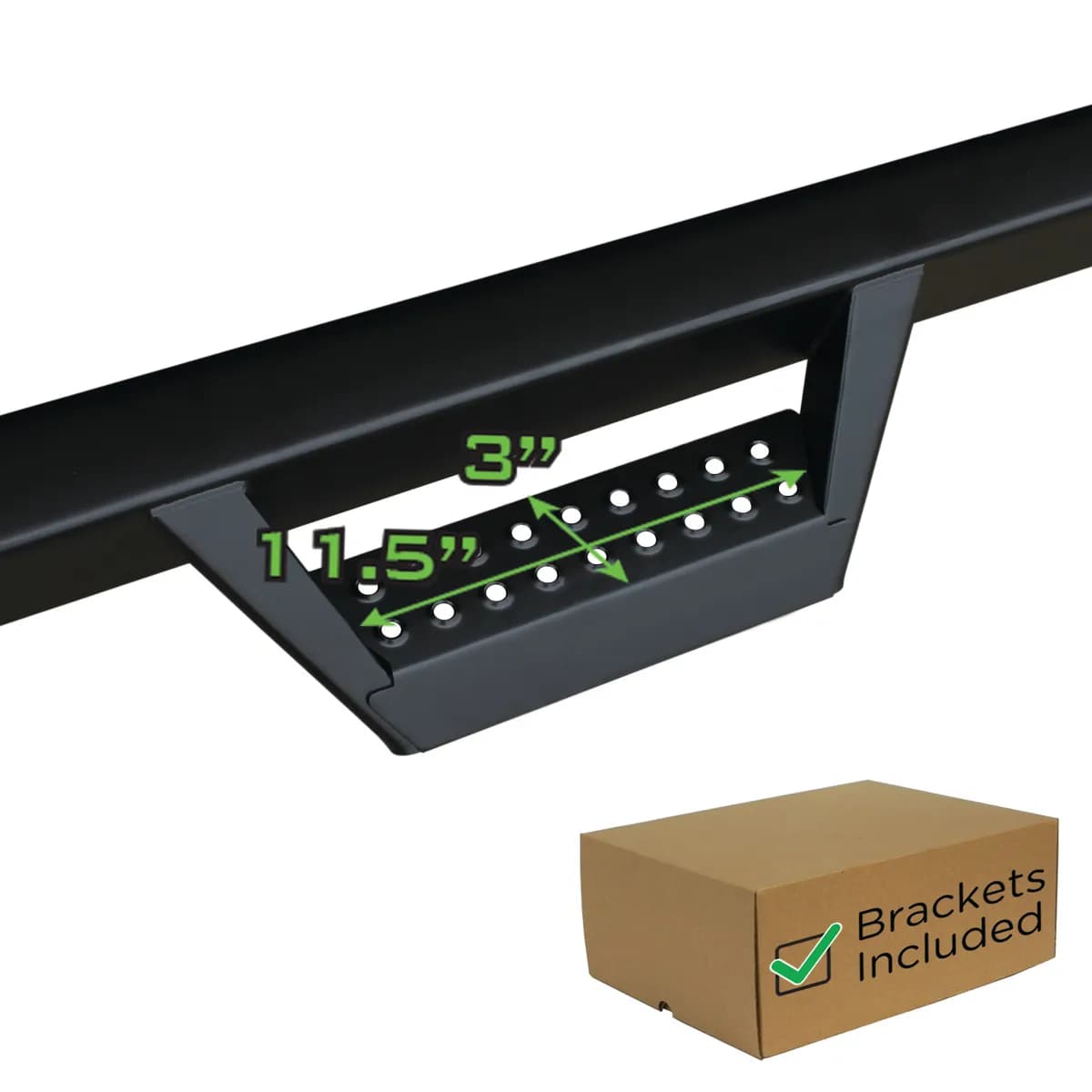 Raptor Series - 1808-0655BT - Raptor Series Drop Steps Black Textured Alloy Steel - 07-18 Jeep Wrangler JK/JKU 4 Door