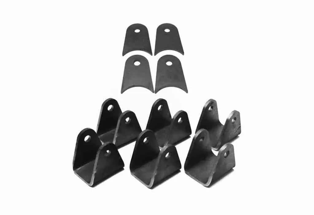 Steinjäger Tabs and Clevises, Weld On 4 Link Tab and Clevis Kits 0.563 Bore 4.00 Axle Diameter 2.50 Inch Clevis Jaw 4.00 Axle Tab Length 4 Axle Tabs, 6 Clevises
